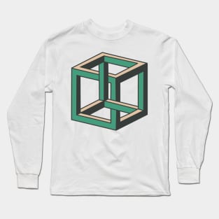 Impossible Cube Optical Illusion Long Sleeve T-Shirt